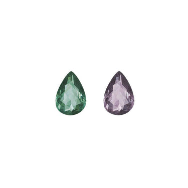 1.13ct natural alexandrite pear-shaped gemstone showing color change from green to purple
